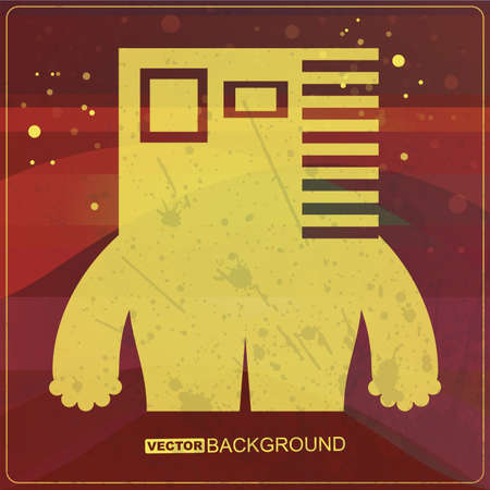 Monster on grunge backgroundのイラスト素材