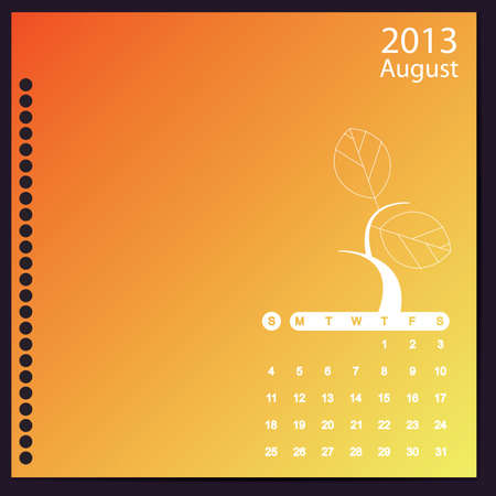 August 2013のイラスト素材