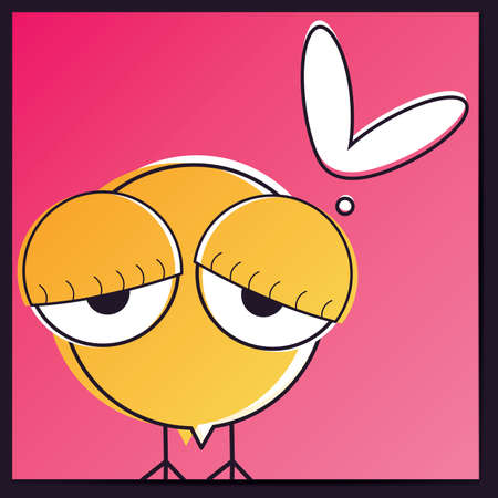 Chicken with heartのイラスト素材