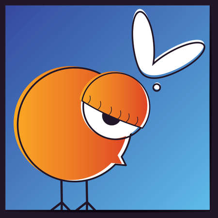 Chicken with heartのイラスト素材