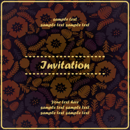 Invitation floral cardのイラスト素材