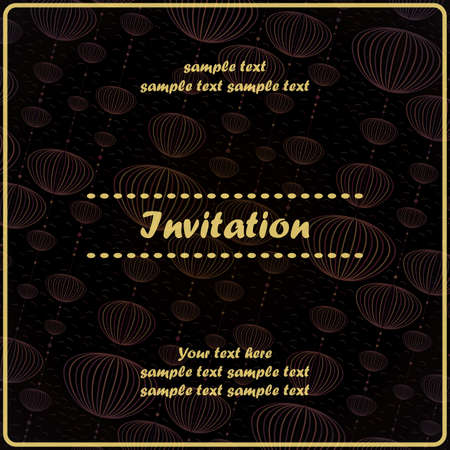 Invitation floral cardのイラスト素材