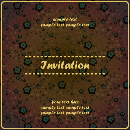 Invitation floral cardのイラスト素材