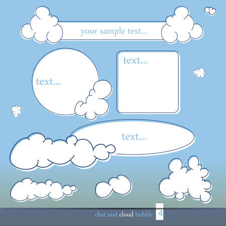 Cloud and chat bubbles, vector illustrationのイラスト素材