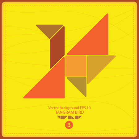 Colorful tangram bird - vector backgroundのイラスト素材