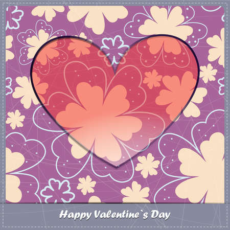Valentine`s day card with flowersのイラスト素材