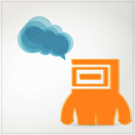 Monster with chat bubbleのイラスト素材