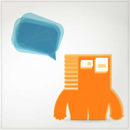 Monster with chat bubbleのイラスト素材