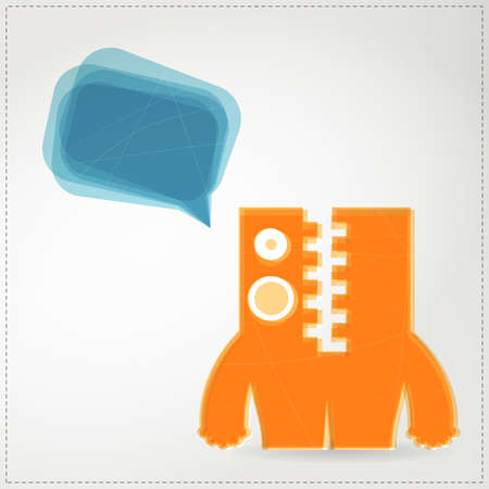 Monster with chat bubbleのイラスト素材