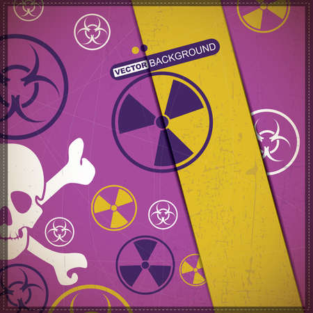 Background with skull and radiation, biohazard symbolのイラスト素材