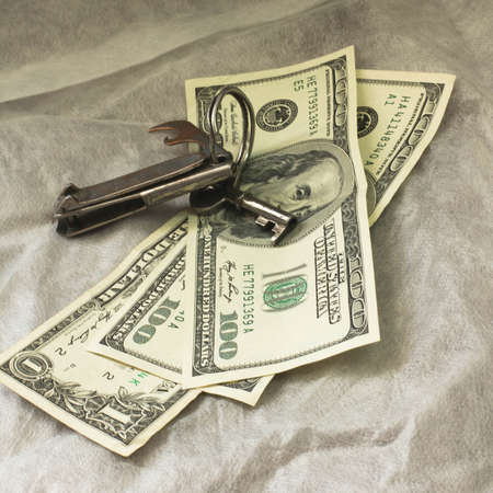 Keys and moneyの写真素材