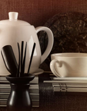 Chinese tea, objects, cup and teapotの写真素材