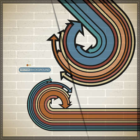 Abstract background with decorative elements on brick wallのイラスト素材