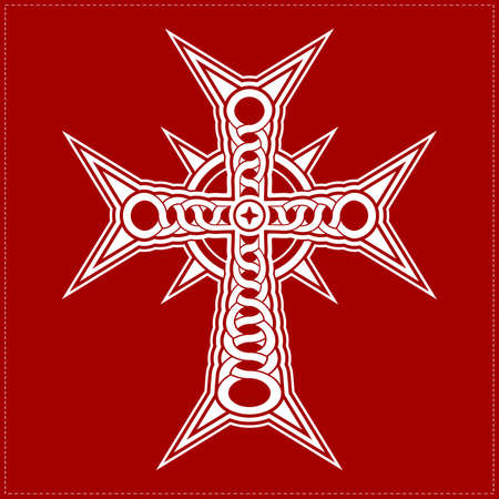 white cross on red backgroundのイラスト素材