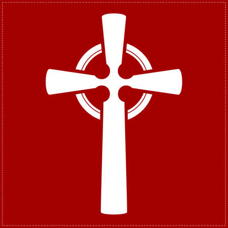 white cross on red backgroundのイラスト素材