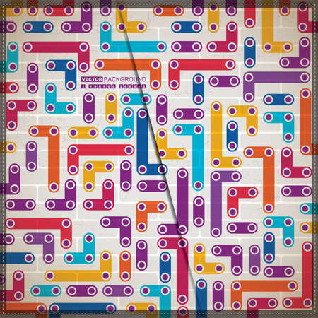 Abstract background with decorative elements on brick wallのイラスト素材