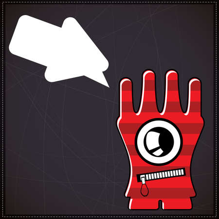 Monster with chat bubbleのイラスト素材