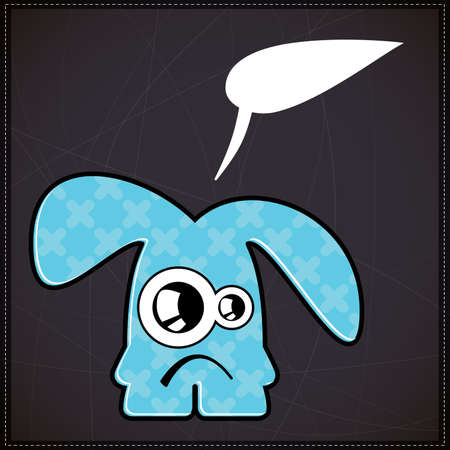 Monster with chat bubbleのイラスト素材