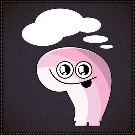 Monster with chat bubbleのイラスト素材