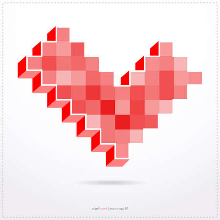 Pixel heart  Vector illustrationのイラスト素材