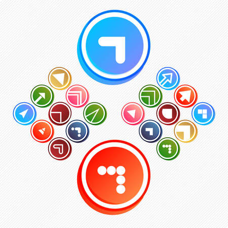Set of different colorful arrow icons  vector のイラスト素材