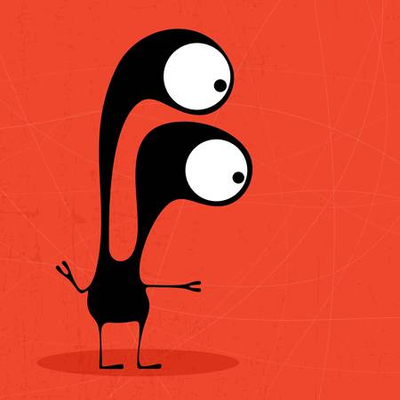 Monster on grunge backgroundのイラスト素材