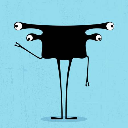 Monster on grunge backgroundのイラスト素材