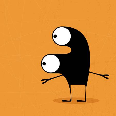 Monster on grunge backgroundのイラスト素材