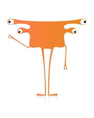 Cute monster isolated on white  vectorのイラスト素材