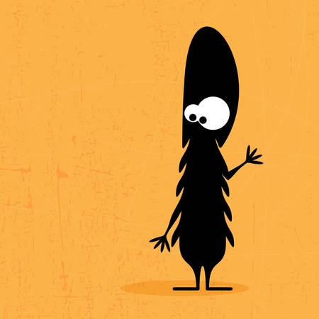 Monster on grunge backgroundのイラスト素材