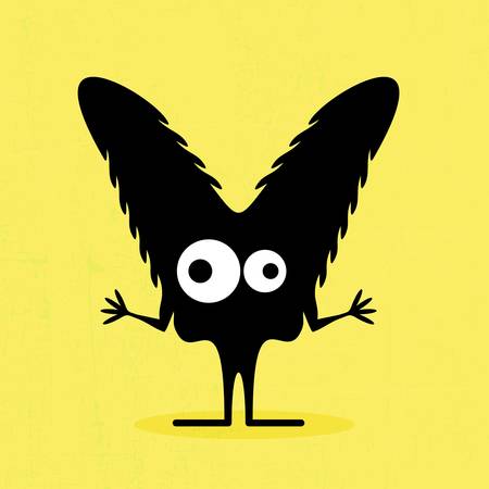 Monster on grunge backgroundのイラスト素材