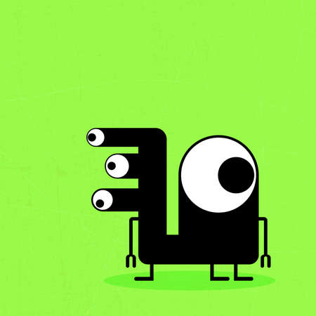 Monster on grunge backgroundのイラスト素材