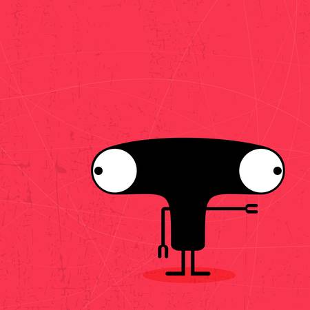 Monster on grunge backgroundのイラスト素材