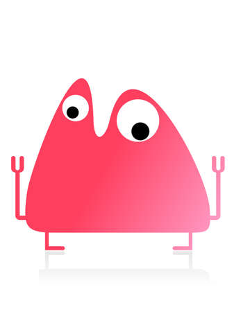 Cute monster isolated on white  vectorのイラスト素材