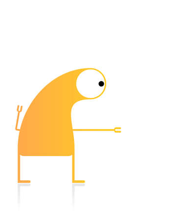 Cute monster isolated on white  vectorのイラスト素材