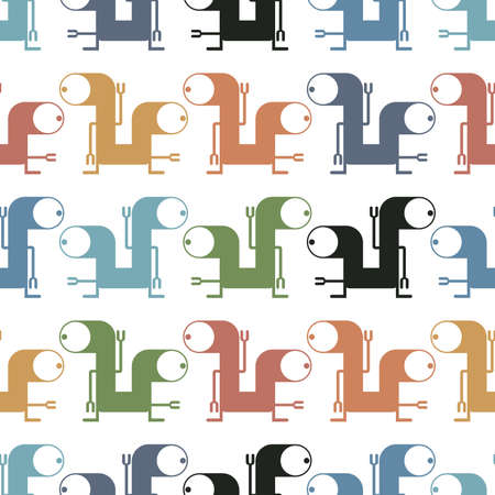 Cute monsters - seamless patternのイラスト素材