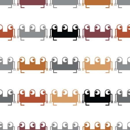 Cute monsters - seamless patternのイラスト素材
