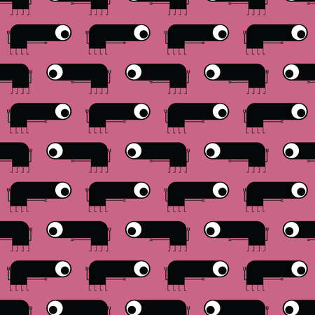 Cute monsters - seamless patternのイラスト素材