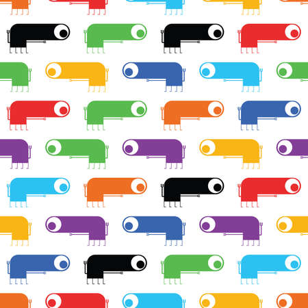 Cute monsters - seamless pattern
