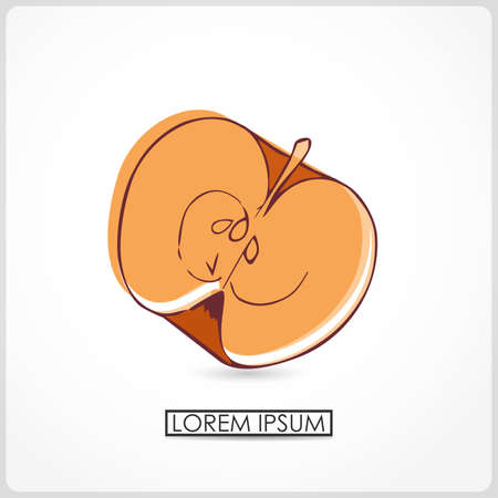 Cartoon apple isolated on white  vectorのイラスト素材