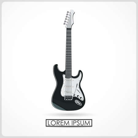 guitar isolated on white  vectorのイラスト素材