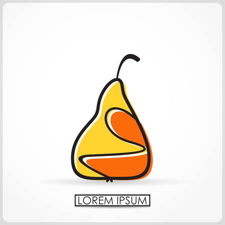 Pear isolated on white  vectorのイラスト素材