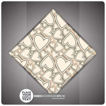 Decorative Tile with hearts  vectorのイラスト素材