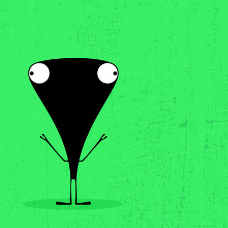 Monster on grunge backgroundのイラスト素材