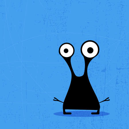 Monster on grunge backgroundのイラスト素材