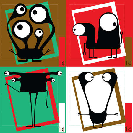 Monsters - vector setのイラスト素材