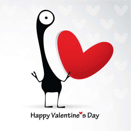 Cute monster with heartのイラスト素材
