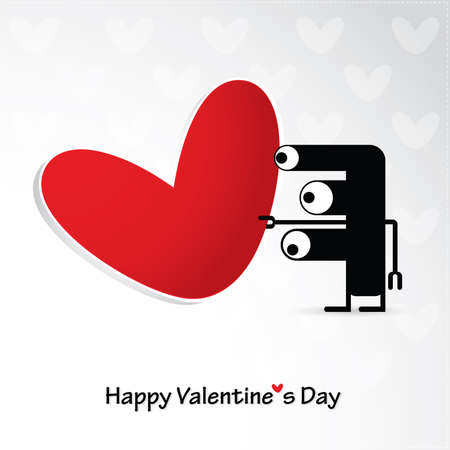 Cute monster with heartのイラスト素材