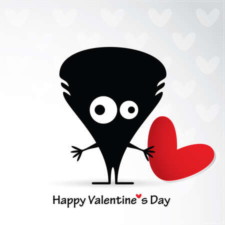 Cute monster with heartのイラスト素材