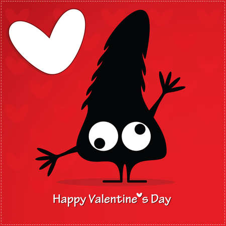 Cute monster with heartのイラスト素材